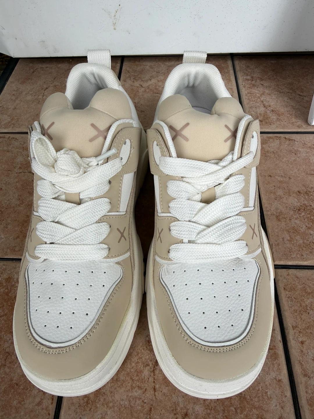 Beige and White Fashion Sneakers - photo 3