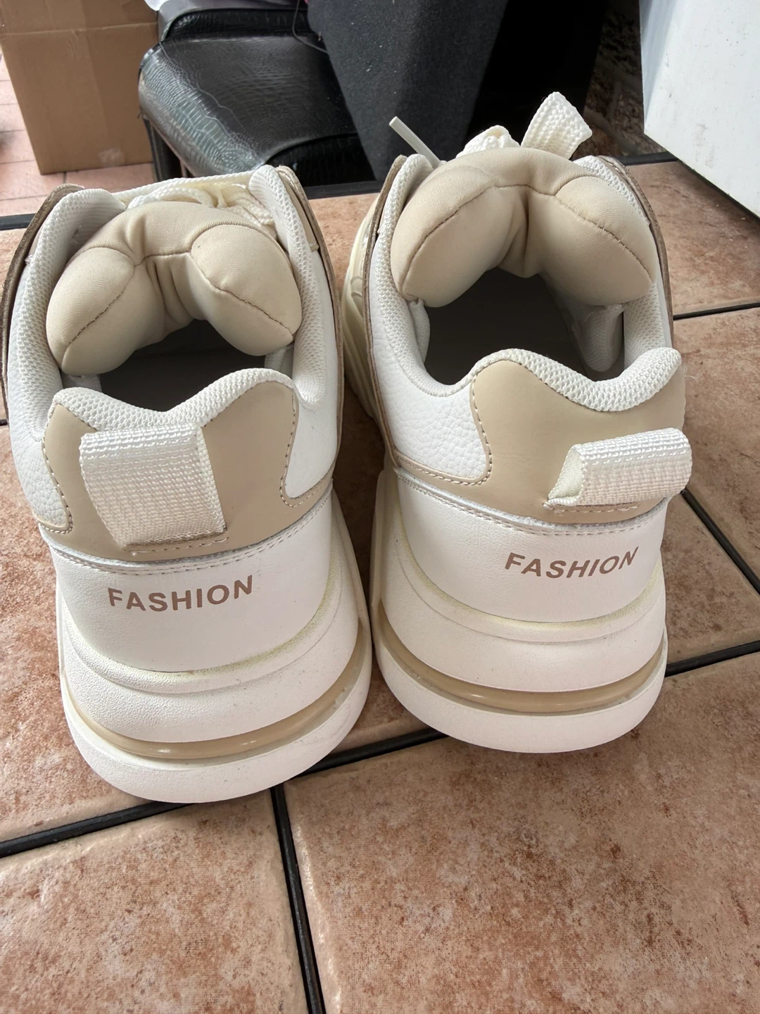 Beige and White Fashion Sneakers - photo 4