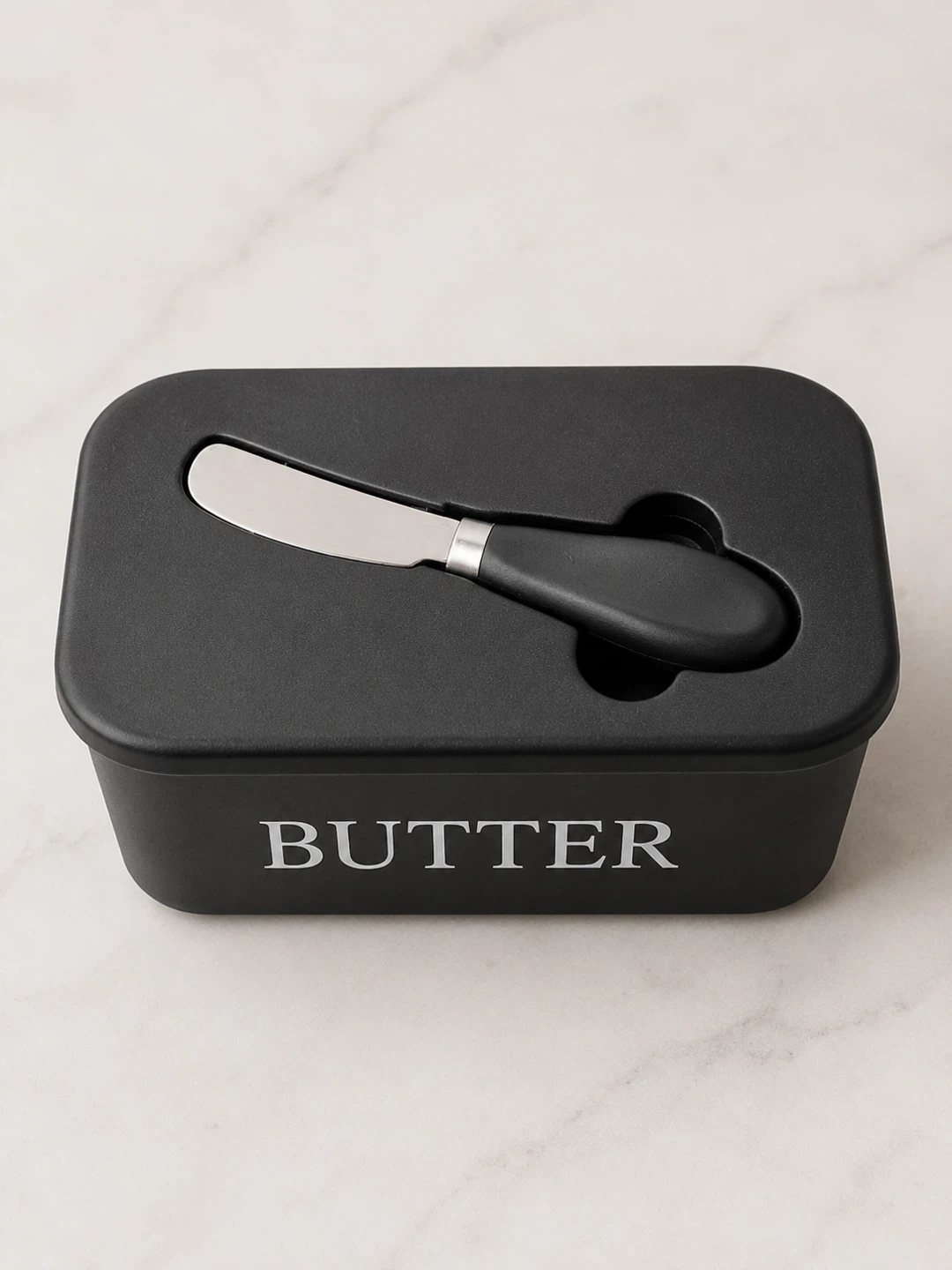 Black Butter Dish with Spreader