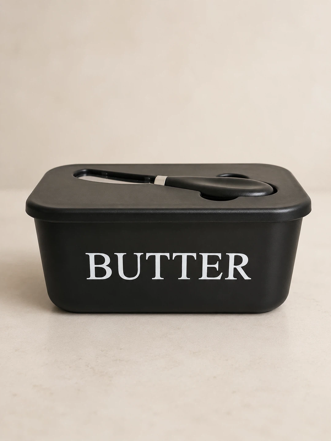 Black Butter Dish with Spreader - photo 2