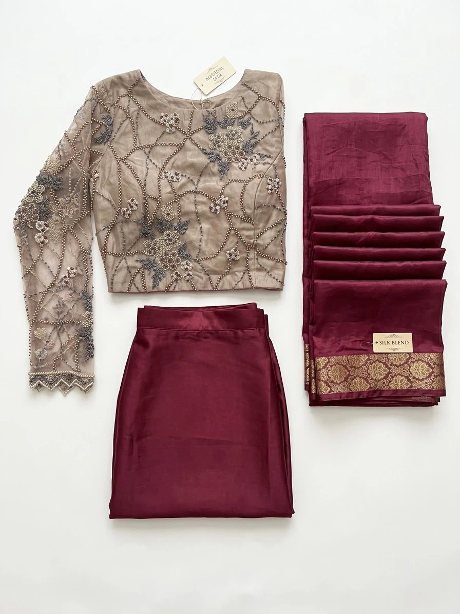 Silk Blend Saree Set