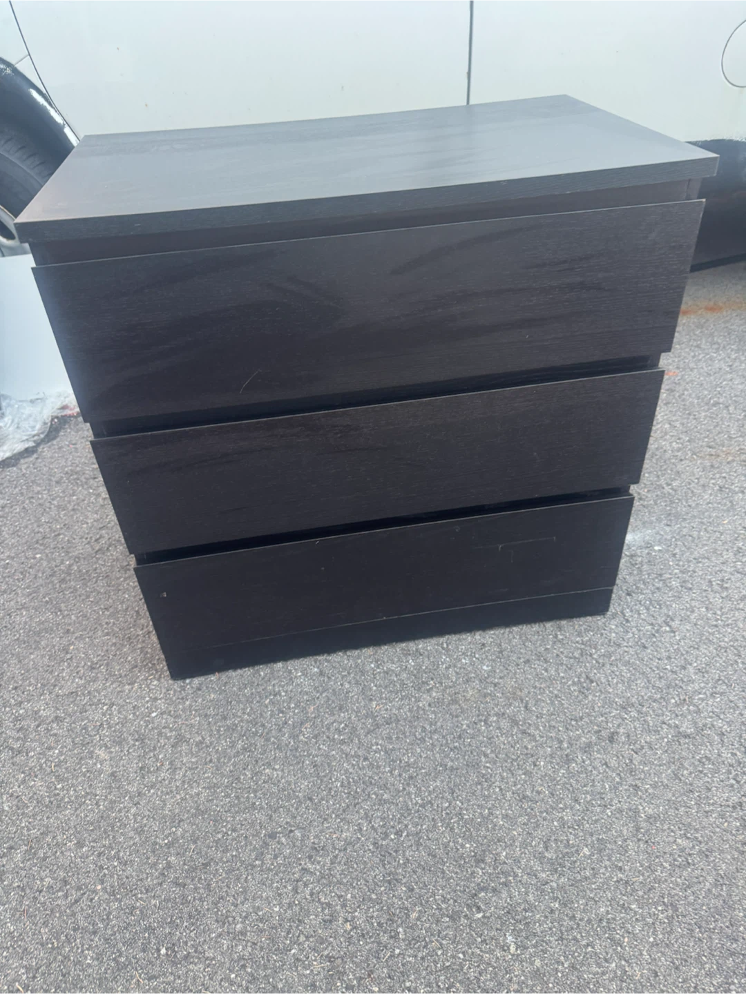 IKEA Malm 3-Drawer Chest - Black-Brown