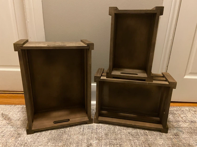 New Set of 3 Wood Nesting Crates - photo 2