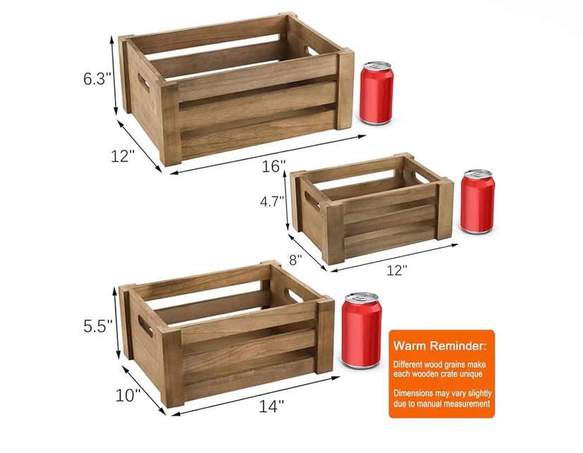 New Set of 3 Wood Nesting Crates - photo 4