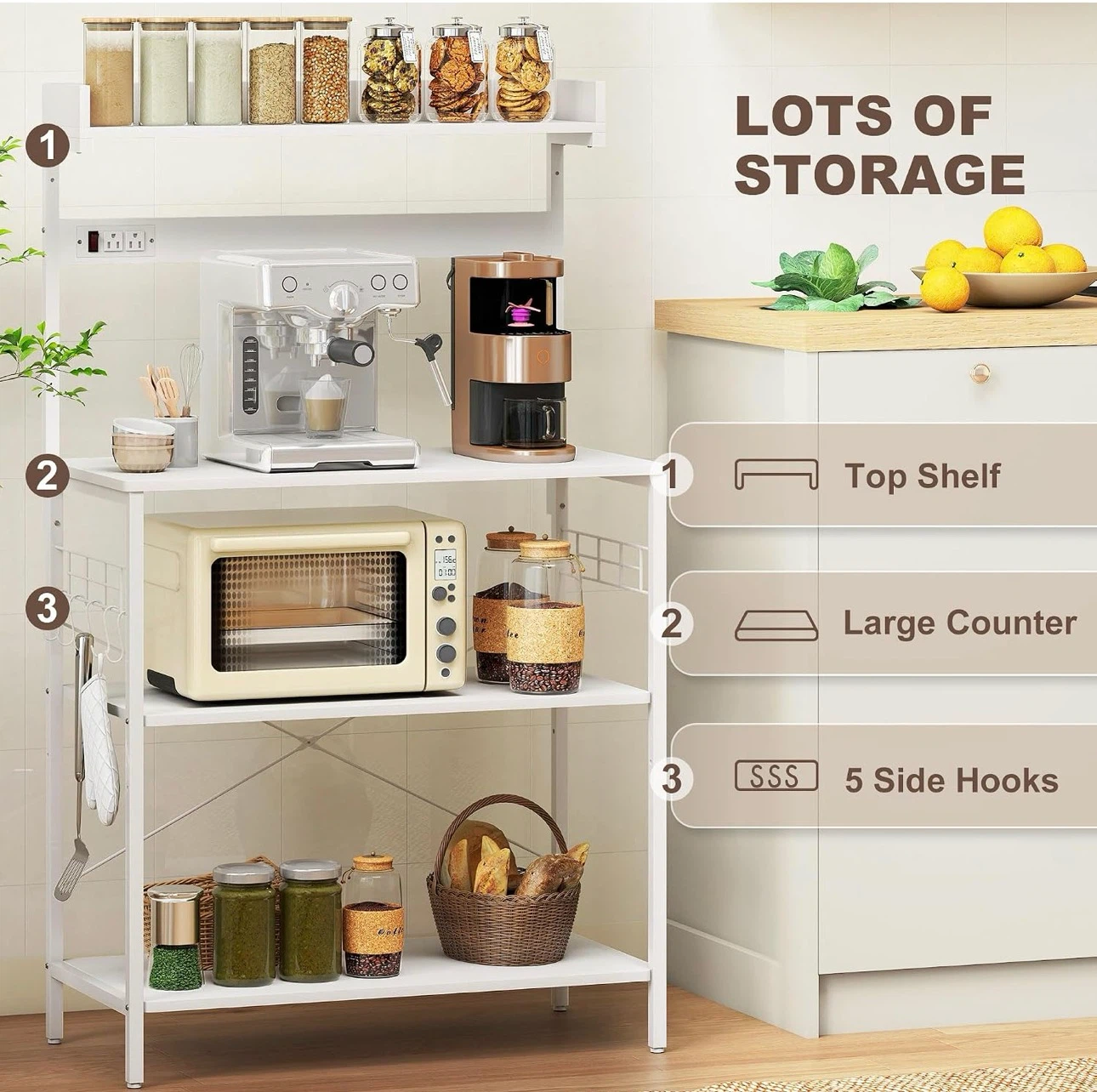Kitchen Baker's Rack with Power outlet(BRAND NEW IN BOX)