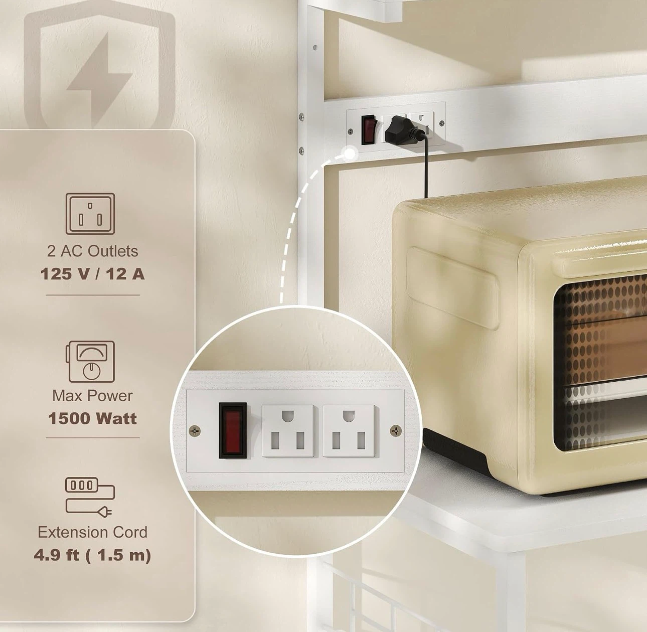 Kitchen Baker's Rack with Power outlet(BRAND NEW IN BOX) - photo 5