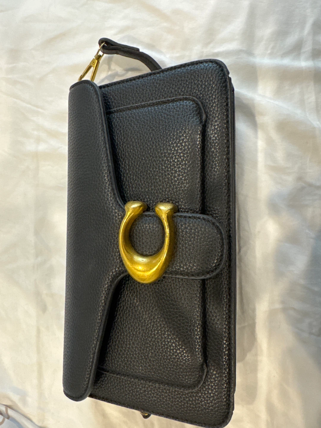 Black Coach Pebbled Leather Handbag