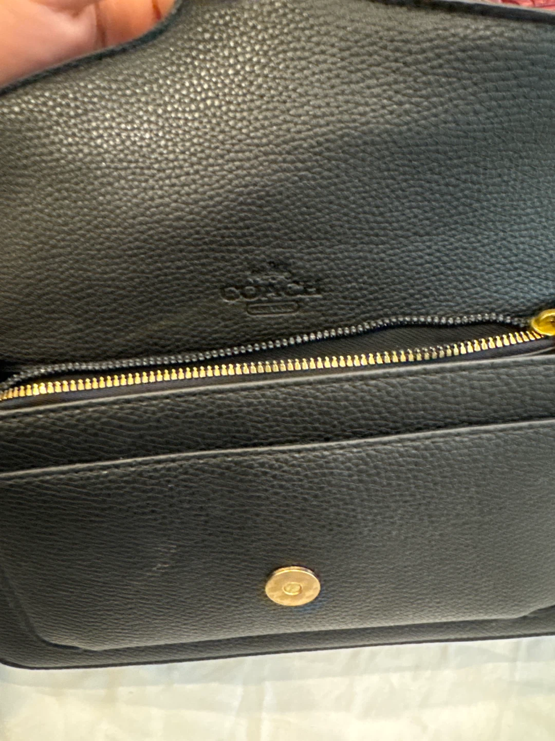Black Coach Pebbled Leather Handbag - photo 2