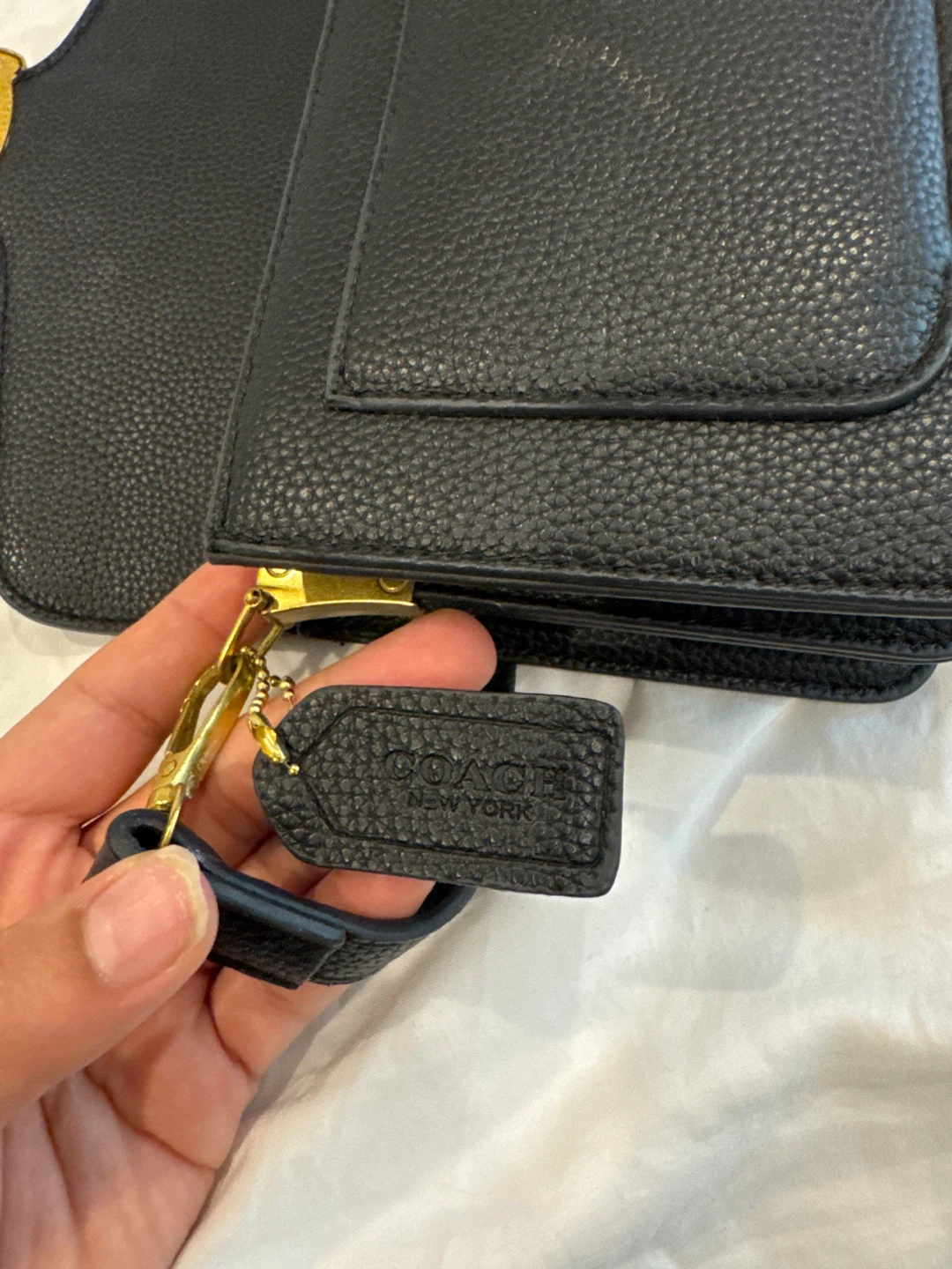Black Coach Pebbled Leather Handbag - photo 4