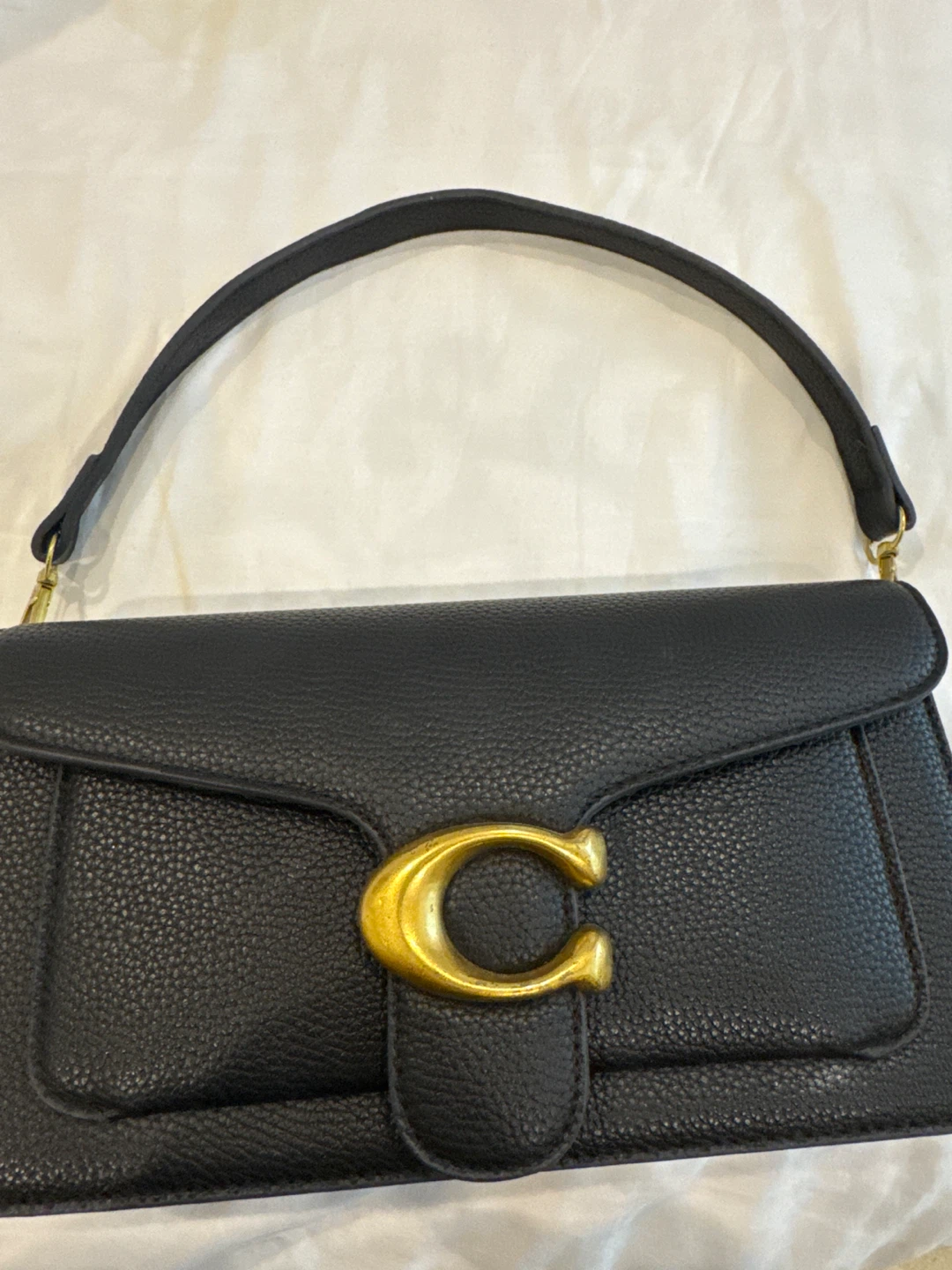 Black Coach Pebbled Leather Handbag - photo 5
