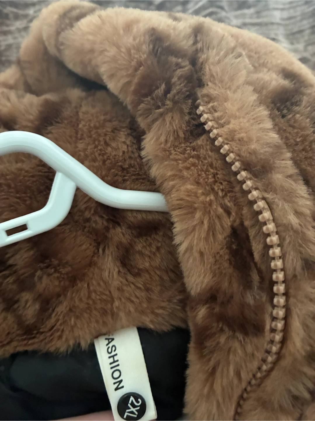 Brown Faux Fur Zip-Up jacket - photo 2