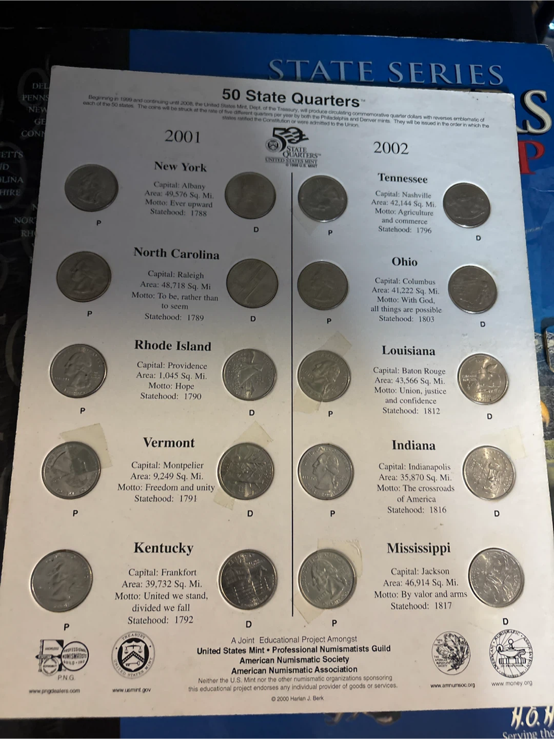 50 State Quarters Collection Board