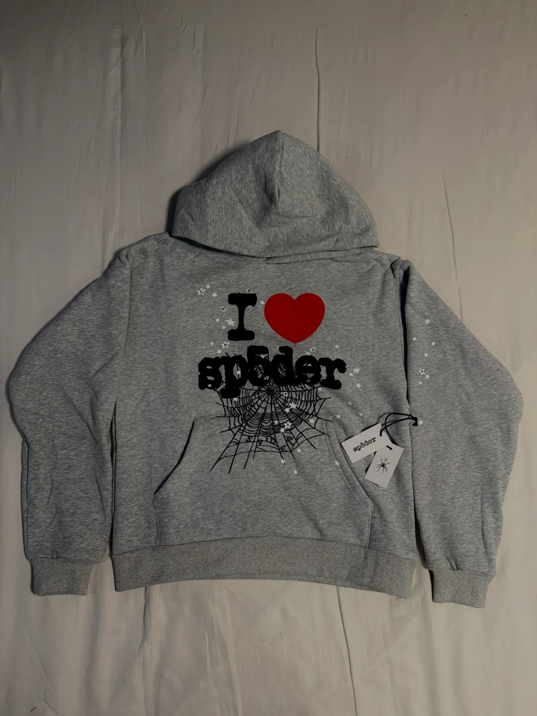 Sp5der Heather Grey Souvenir Hoodie