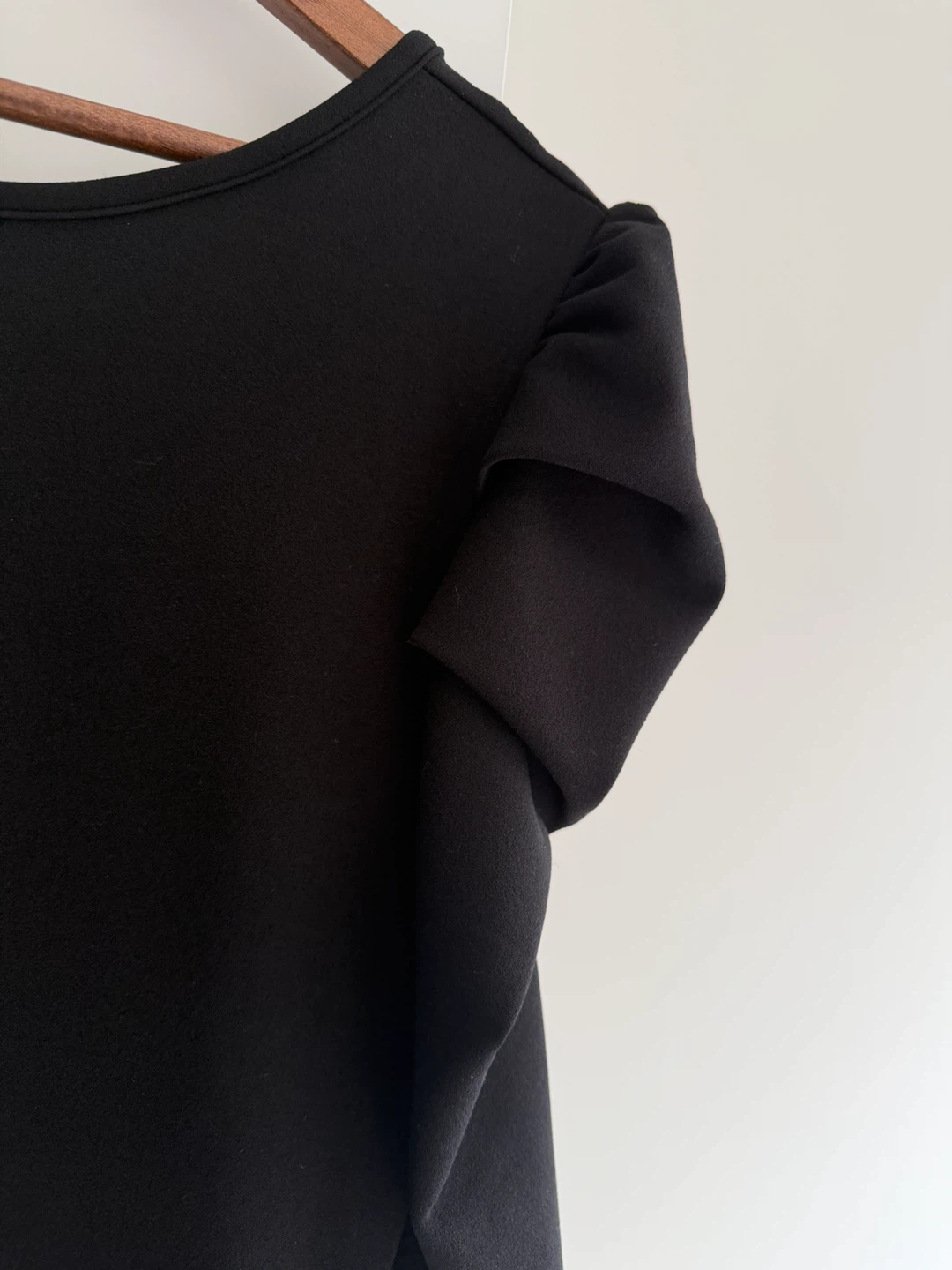 Black Puff Sleeve Ribbed Dress - photo 4