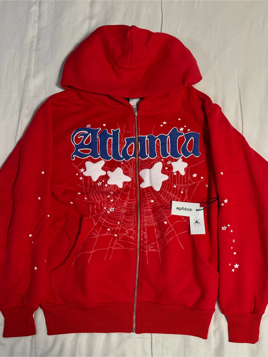SPIDER "Atlanta" Red Zip-Up Hoodie - photo 2