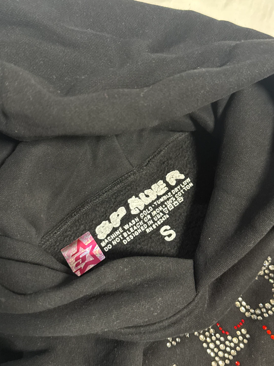 Sp5der Rhinestone Spiderweb Hoodie - photo 3