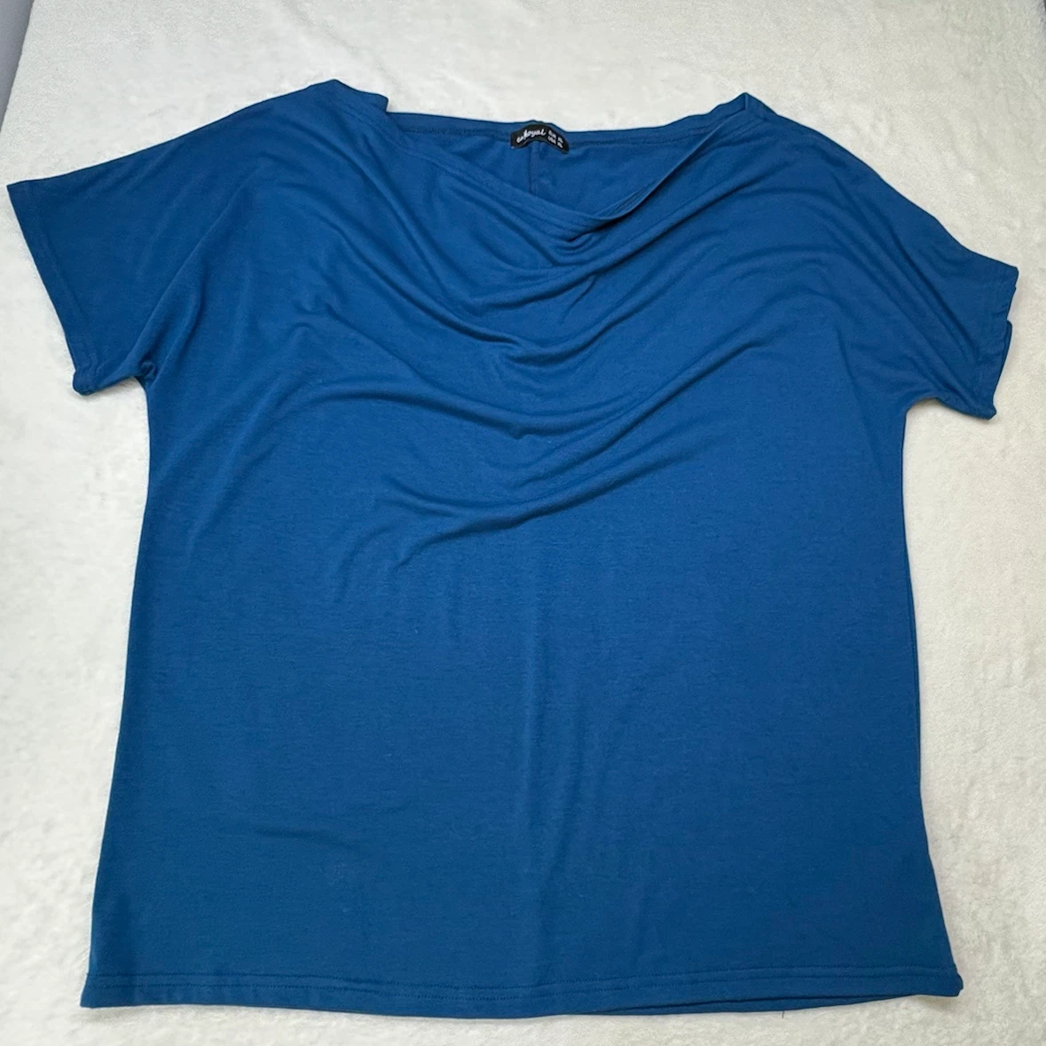 Enroyal Blue Dolman Sleeve Boat Neck Cowl Top Extra Large Blouse - photo 3