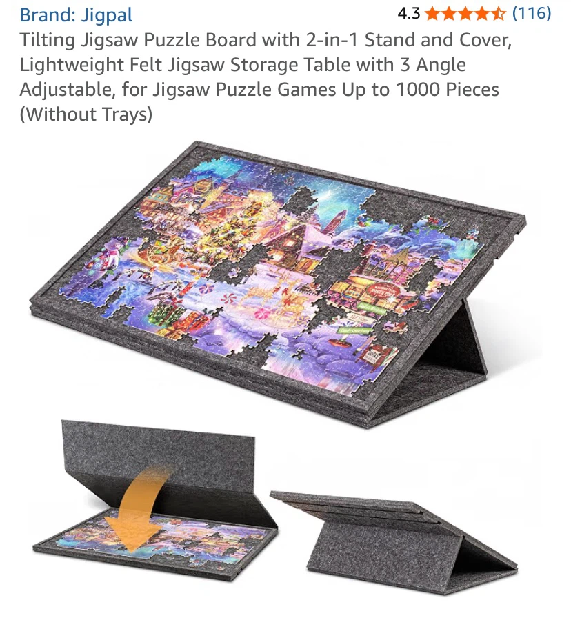 New Felt Tilting Jigsaw Puzzle Board with 2-in-1 Stand and Cover