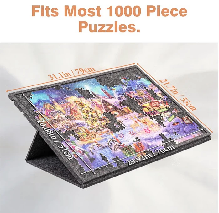 New Felt Tilting Jigsaw Puzzle Board with 2-in-1 Stand and Cover - photo 2