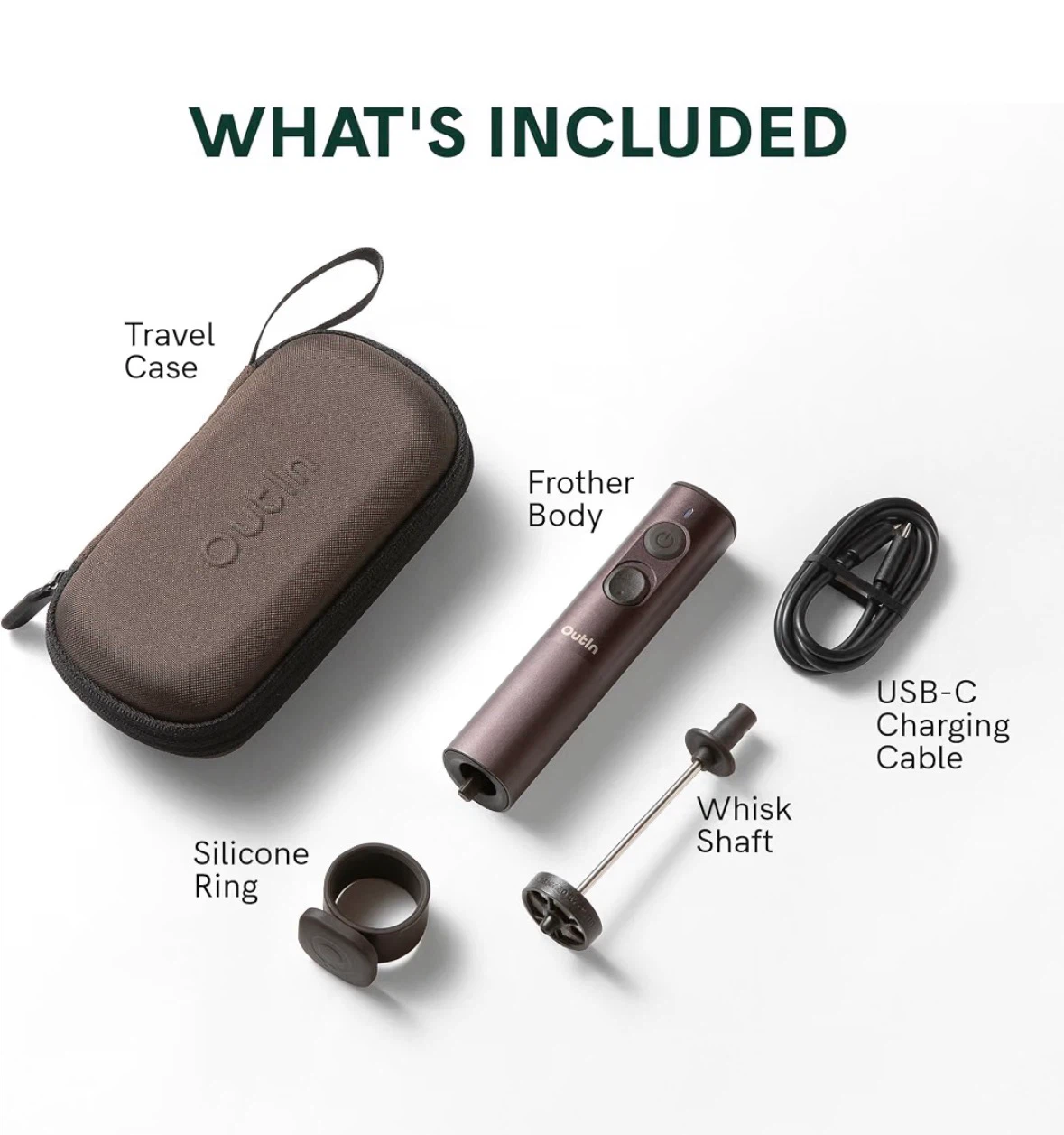 Brand New Outlin Electric Milk Frother - Tundra Brown - photo 3