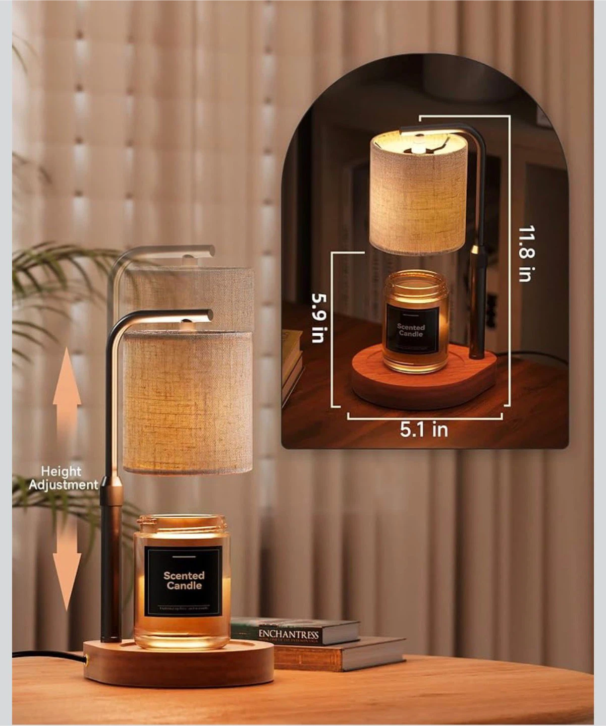 Scented Candle Warmer Lamp 11.8" Height Adjustable - photo 3