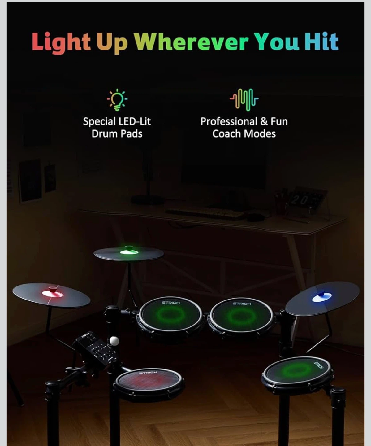 STRICH SED-T03 Electronic Drum Set with Mesh Heads - photo 4