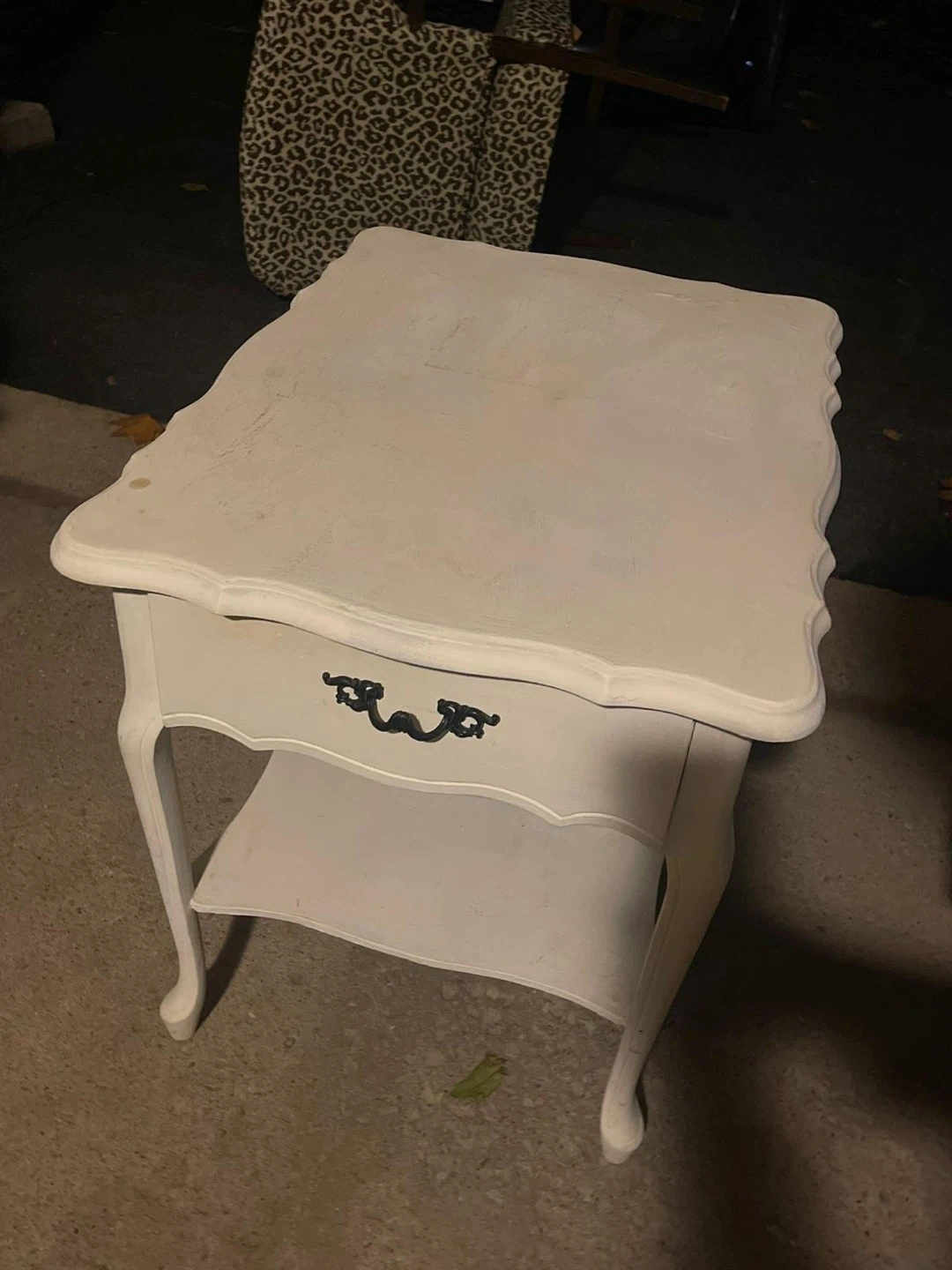 White Side Table with Drawer
