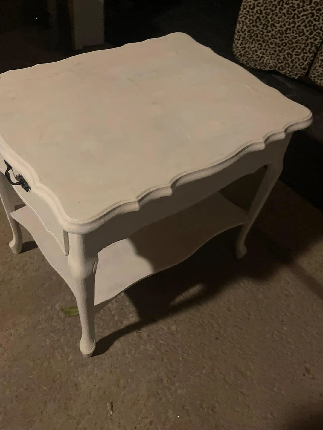 White Side Table with Drawer - photo 2
