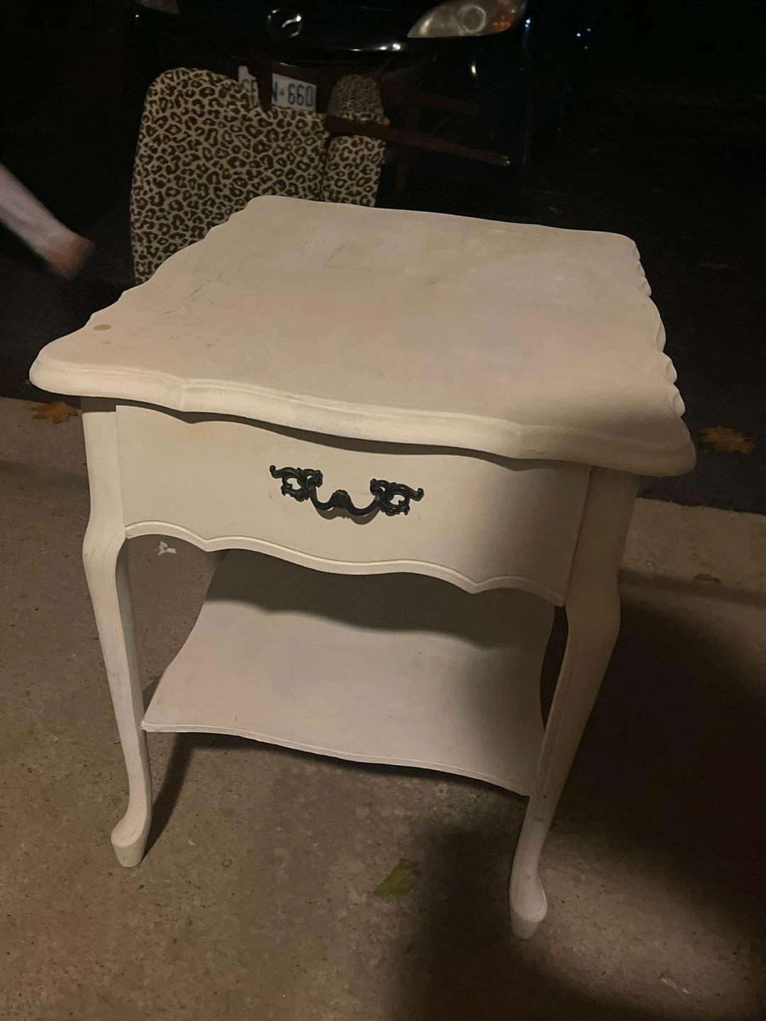 White Side Table with Drawer - photo 3