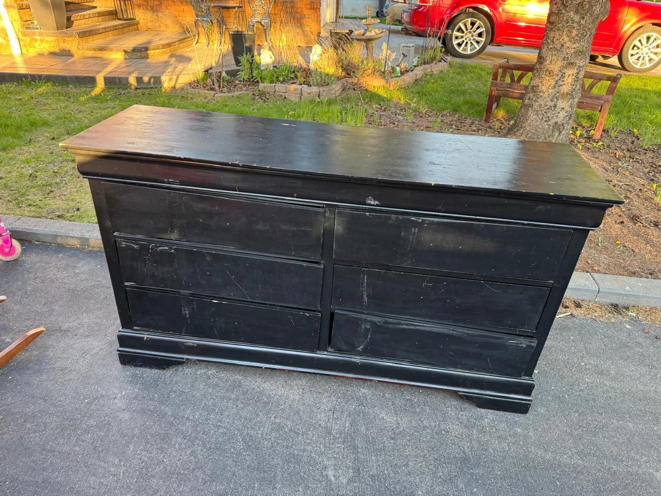 Black Dresser with 6 Drawers