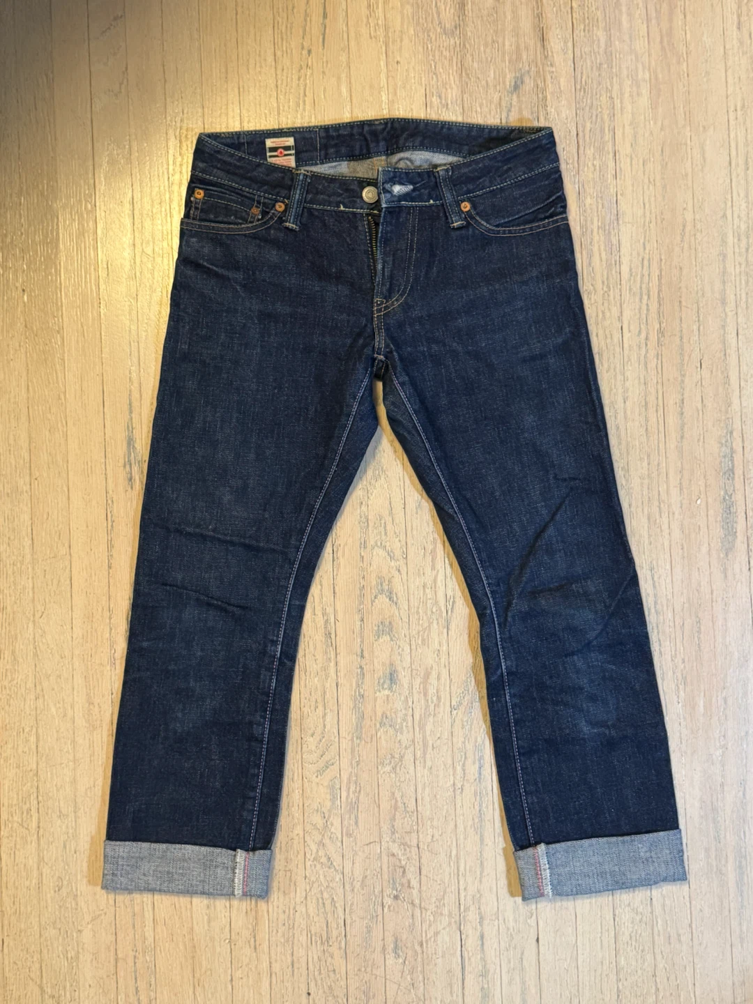 Japanese Momotaro Jeans Indigo Denim with Pink Stripes - photo 2