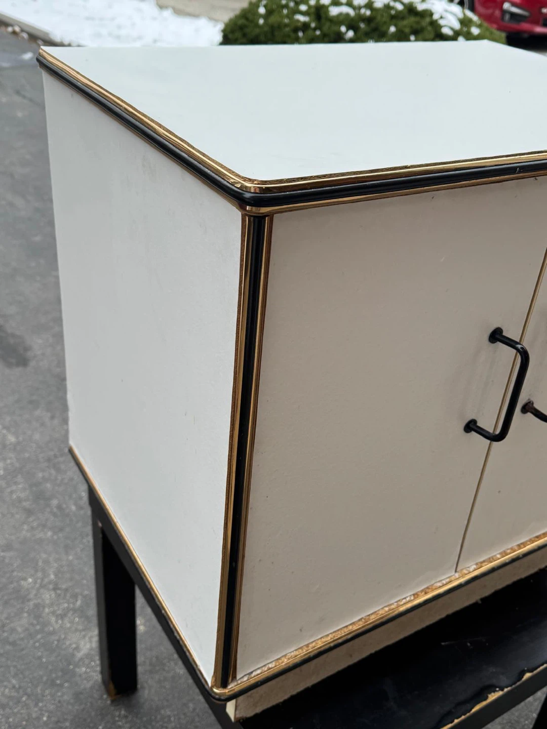 Small Two-Door Cabinet with Gold Trim - photo 2