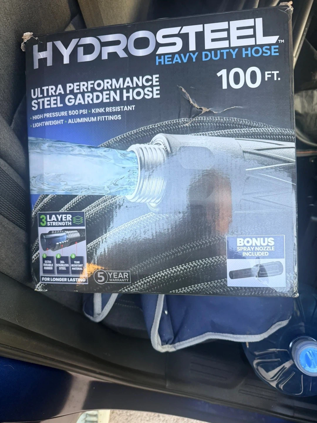 HYDROSTEEL Heavy Duty Steel Garden Hose - 100 FT