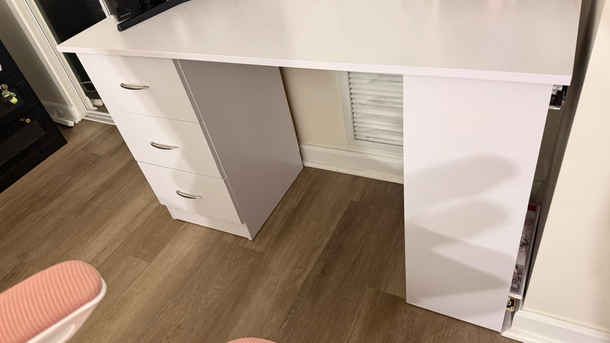 White Desk with Drawers