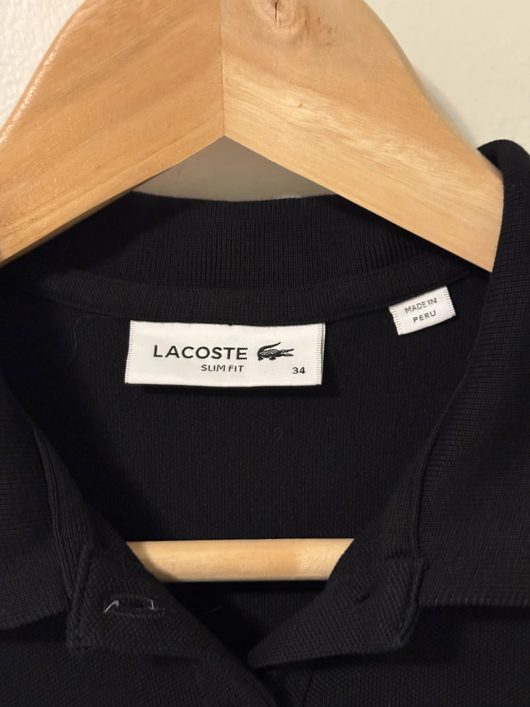 Lacoste Slim Fit Black Polo Dress Size 34 - photo 3