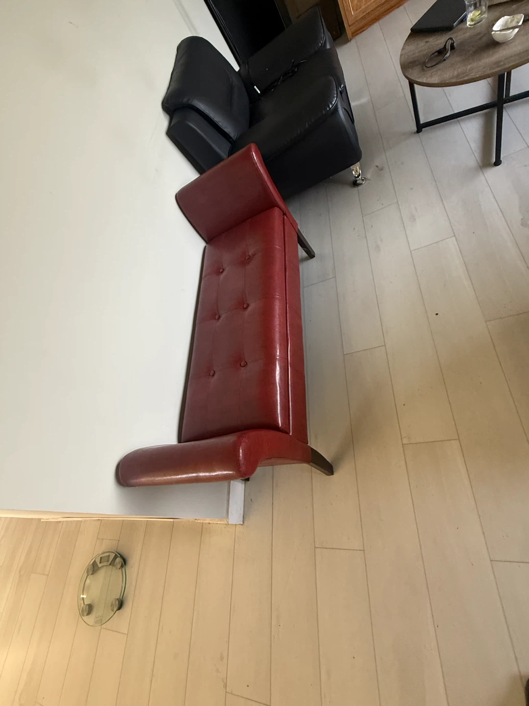 Red Tufted Storage Bench - photo 2