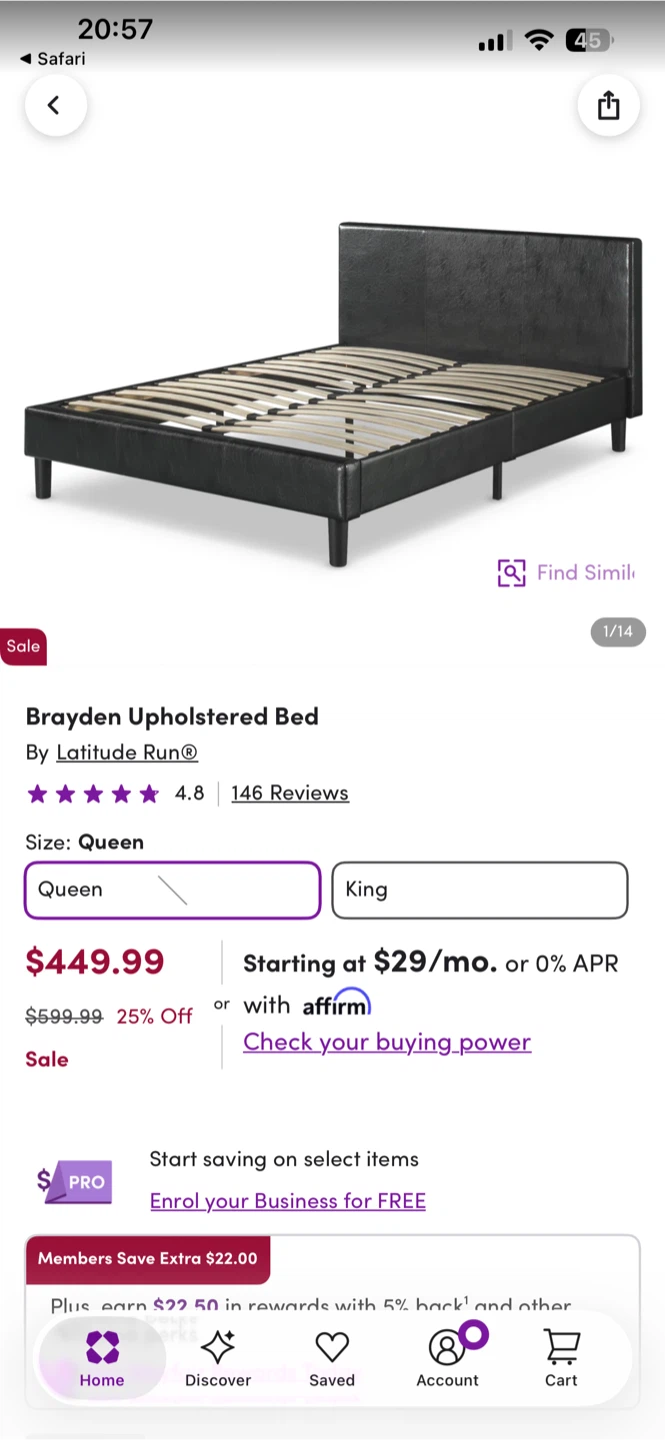 Casper Queen Mattress and Black Bedframe - photo 3
