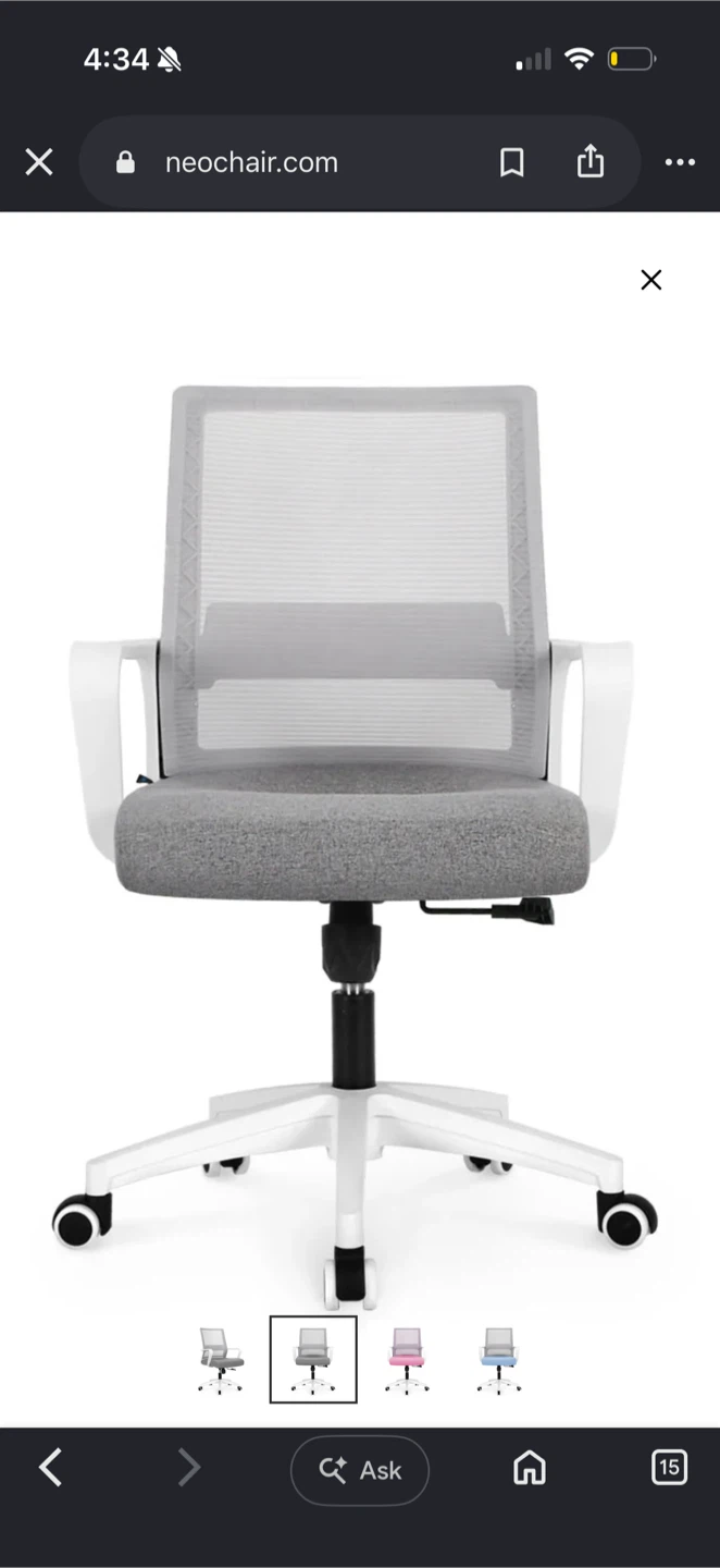 Neochair Office Chair Grey and White - photo 2