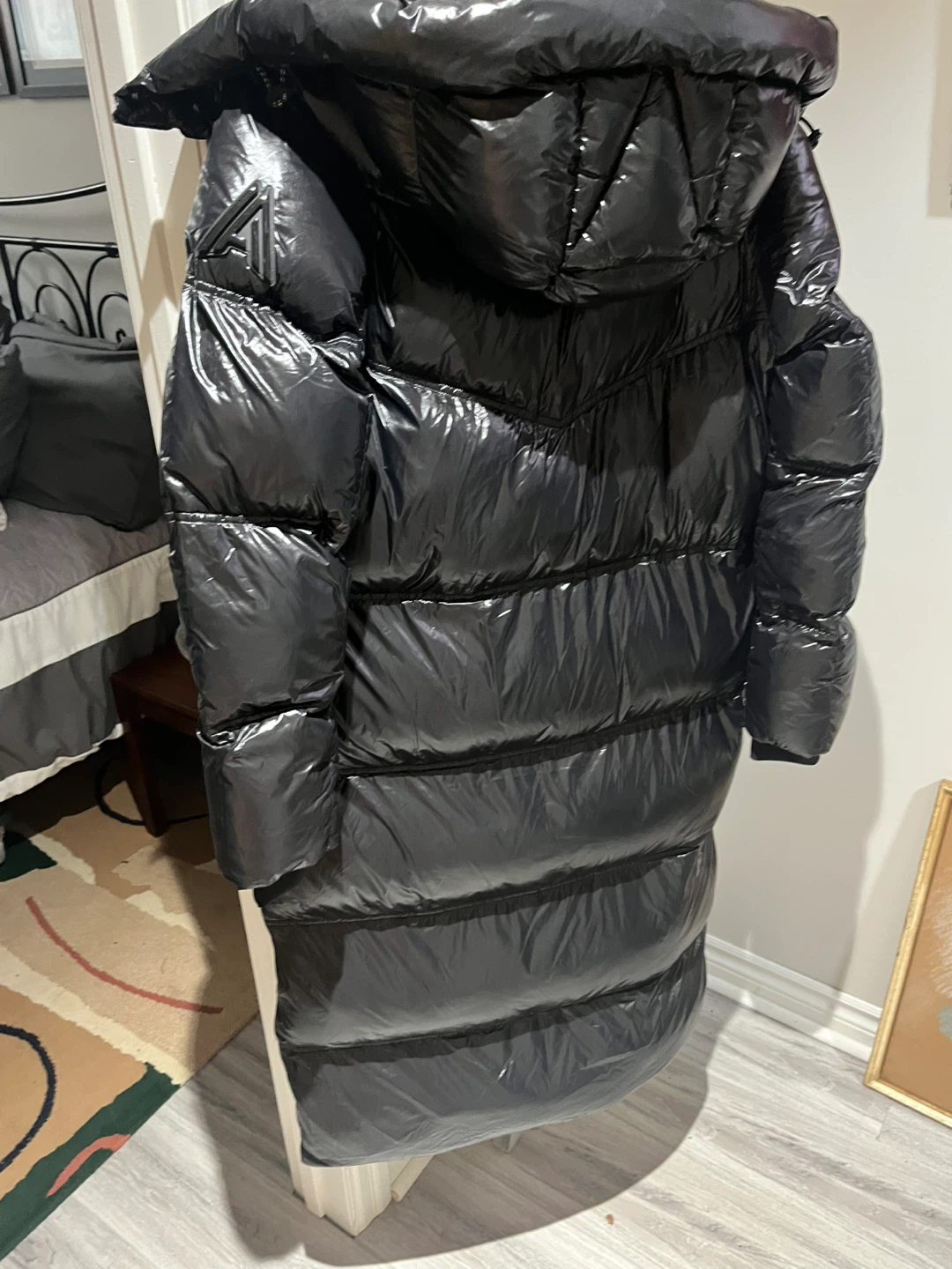 Alpinetek Black Glossy Long Puffer Coat