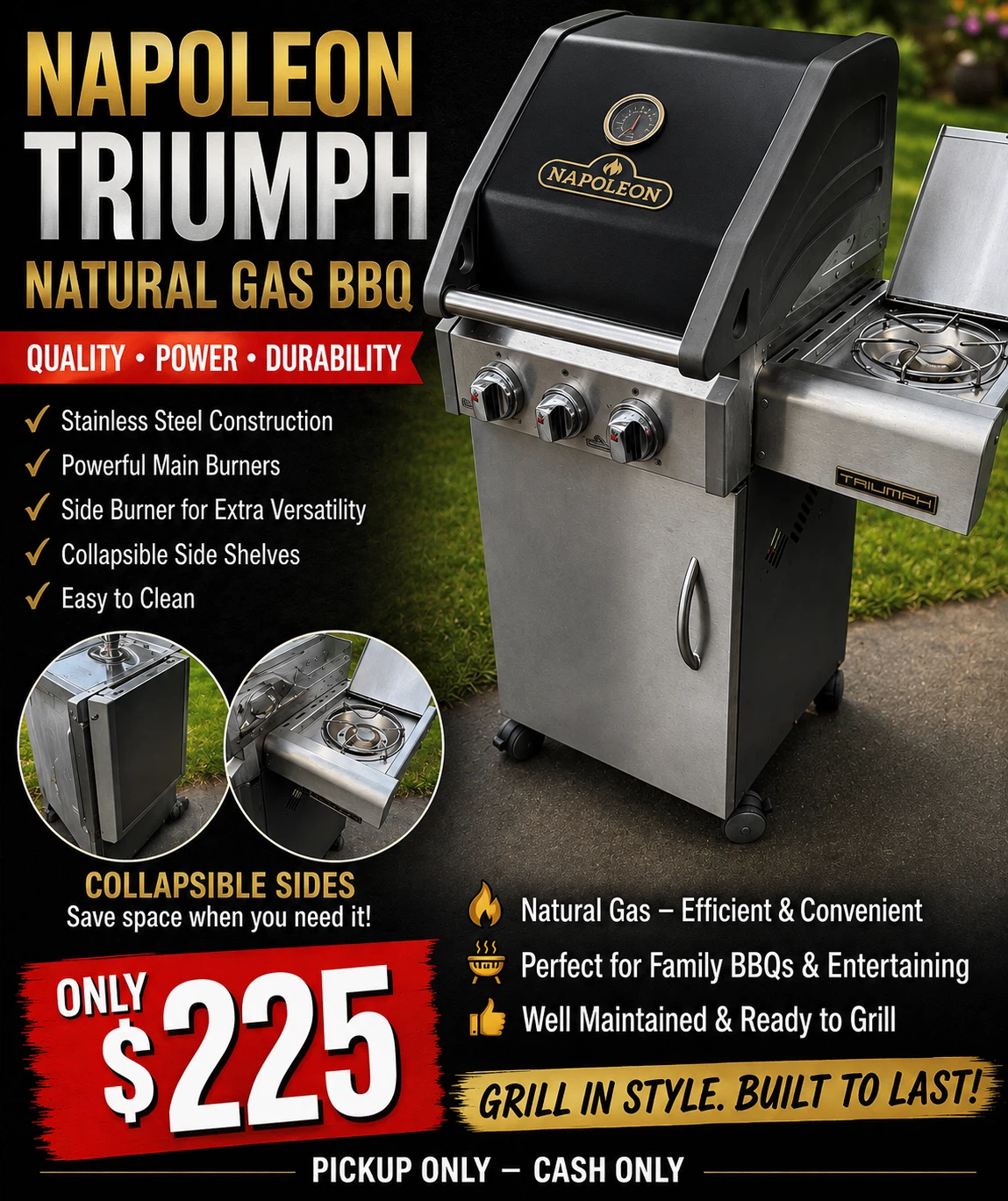 Napoleon Triumph Natural Gas BBQ with Side Burner