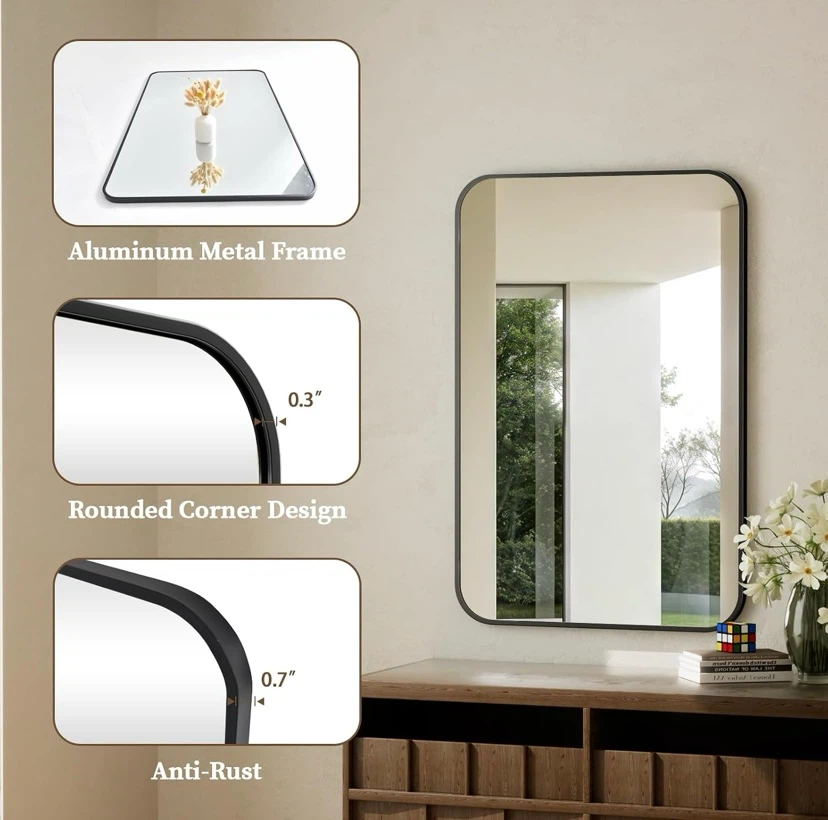 BEAUTYPEAK Wall Mirror 20" x 28" Rectangular - photo 3