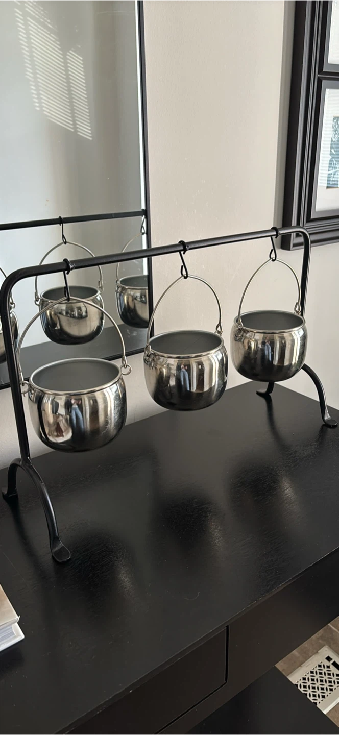 Hanging Metal Cauldron Serving Set