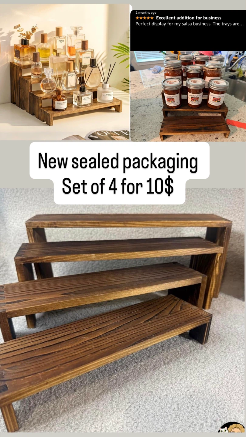 Set of 4 Wooden Tiered Display Risers - photo 2