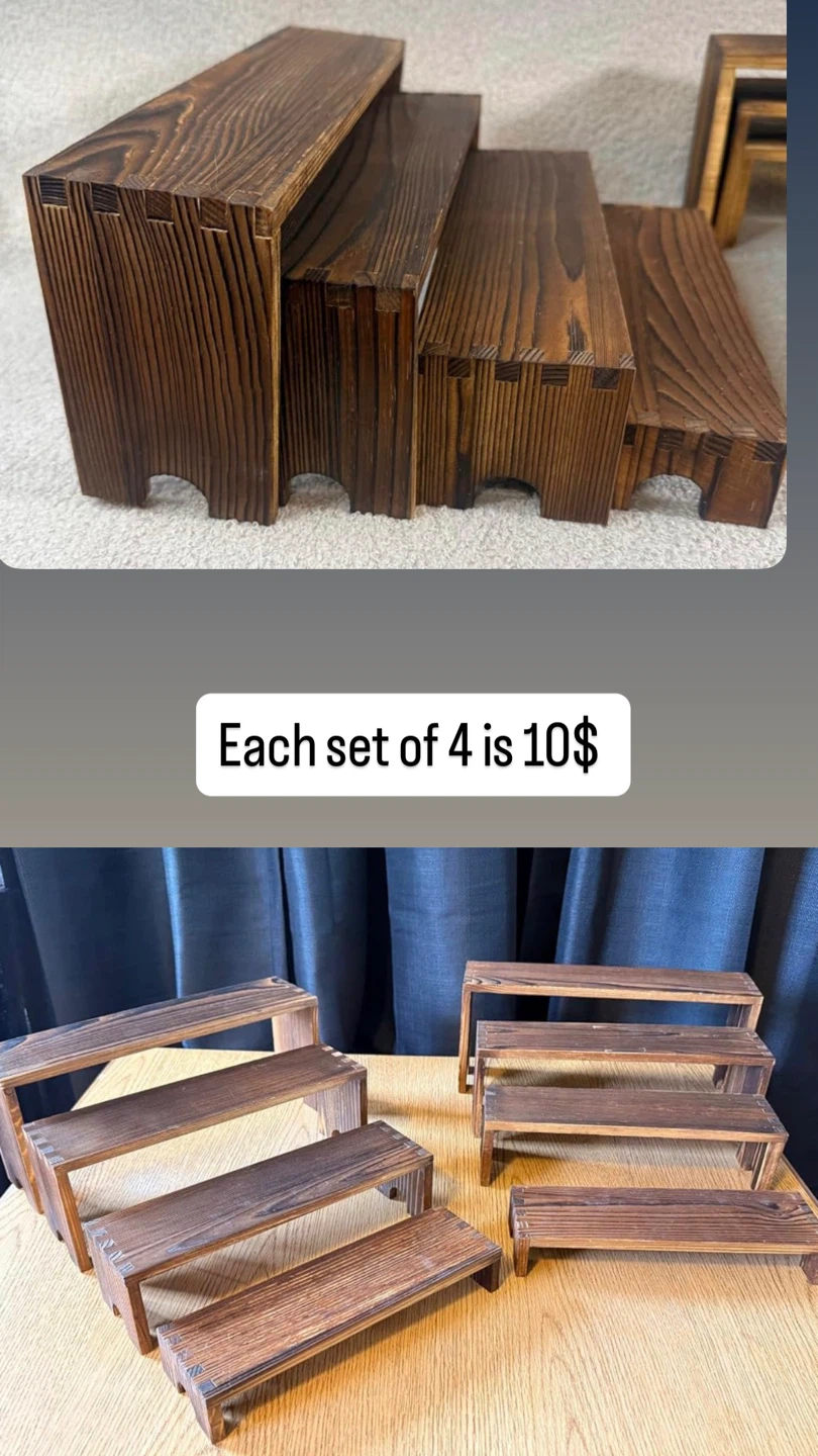 Set of 4 Wooden Tiered Display Risers - photo 3