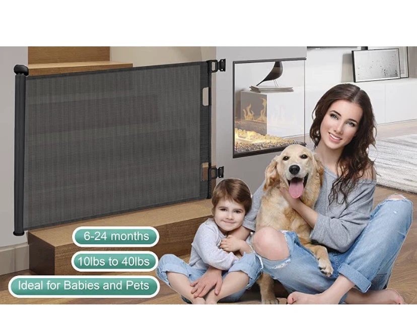 New Retractable Baby Gate 33"x71” Black - photo 3