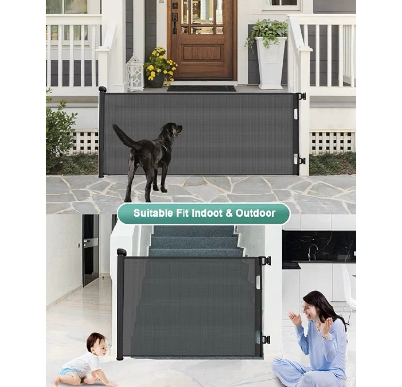 New Retractable Baby Gate 33"x71” Black - photo 4
