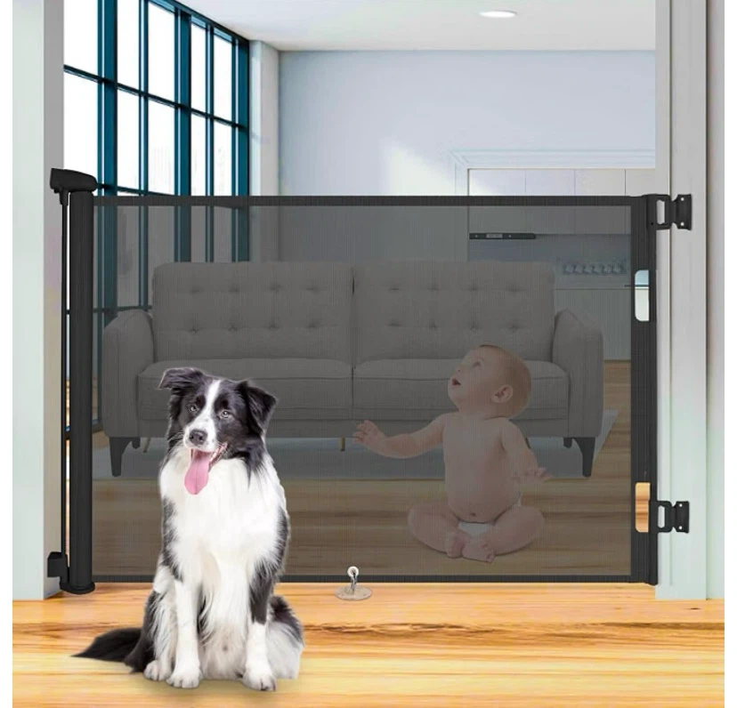 New Retractable Baby Gate 33"x71” Black - photo 5