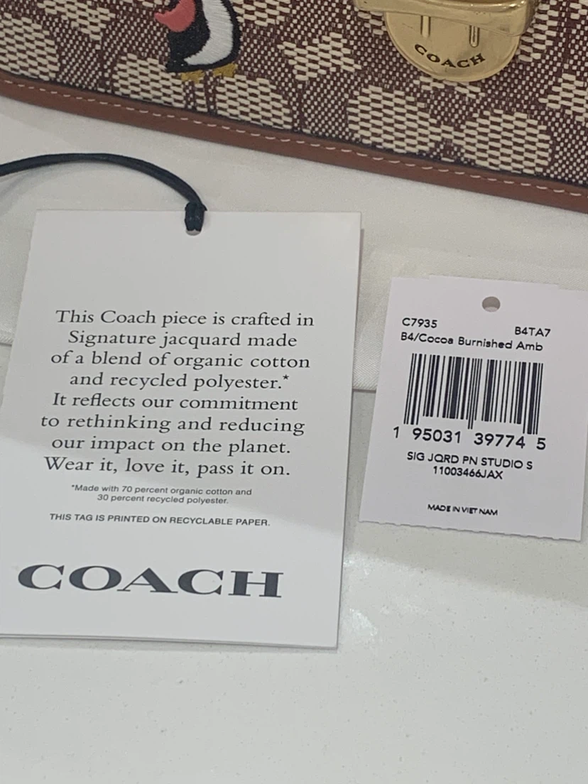 Coach Signature Jacquard Penguin Studio Shoulder Crossbody Bag - photo 4