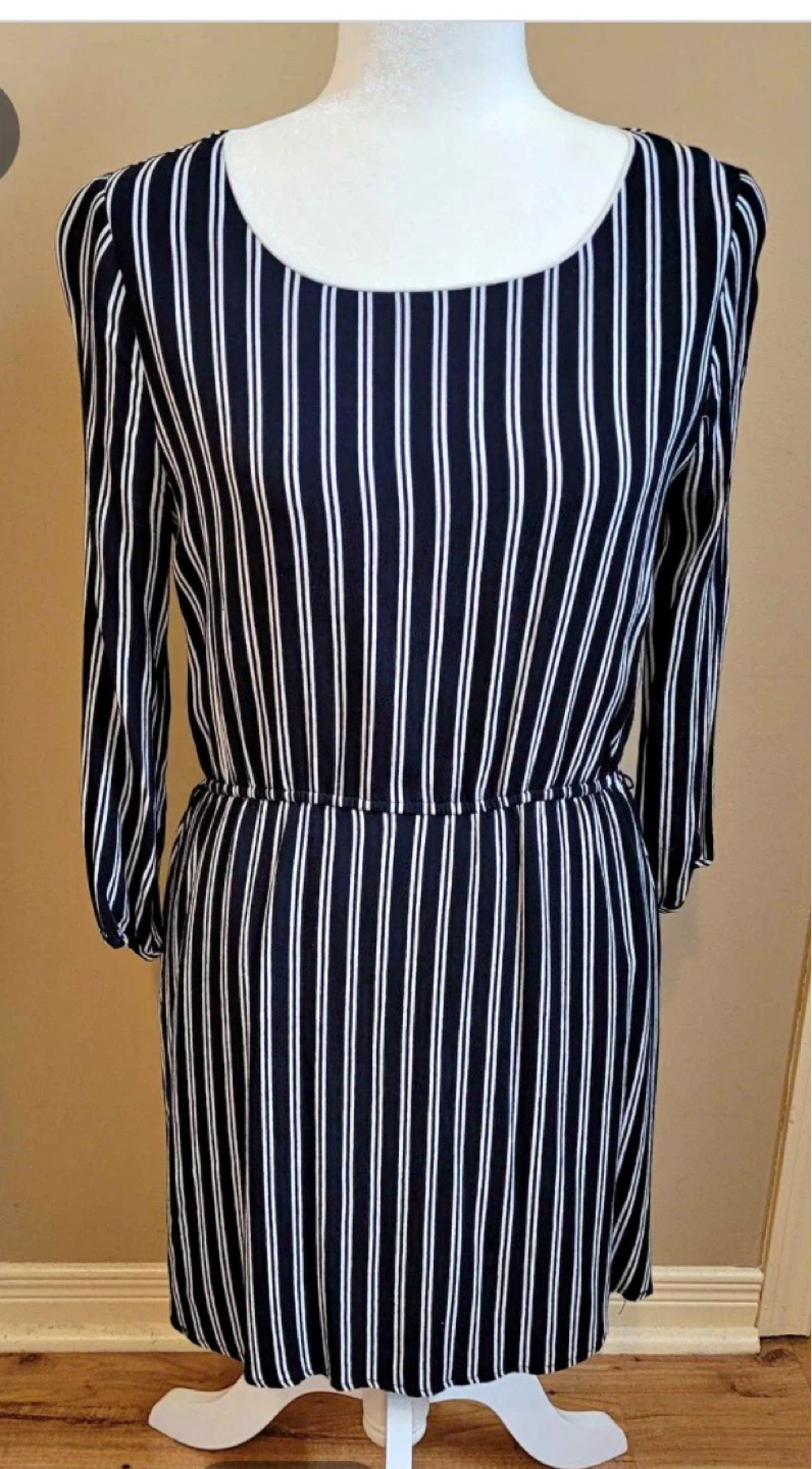 Forever 21 Navy and White Striped Dress