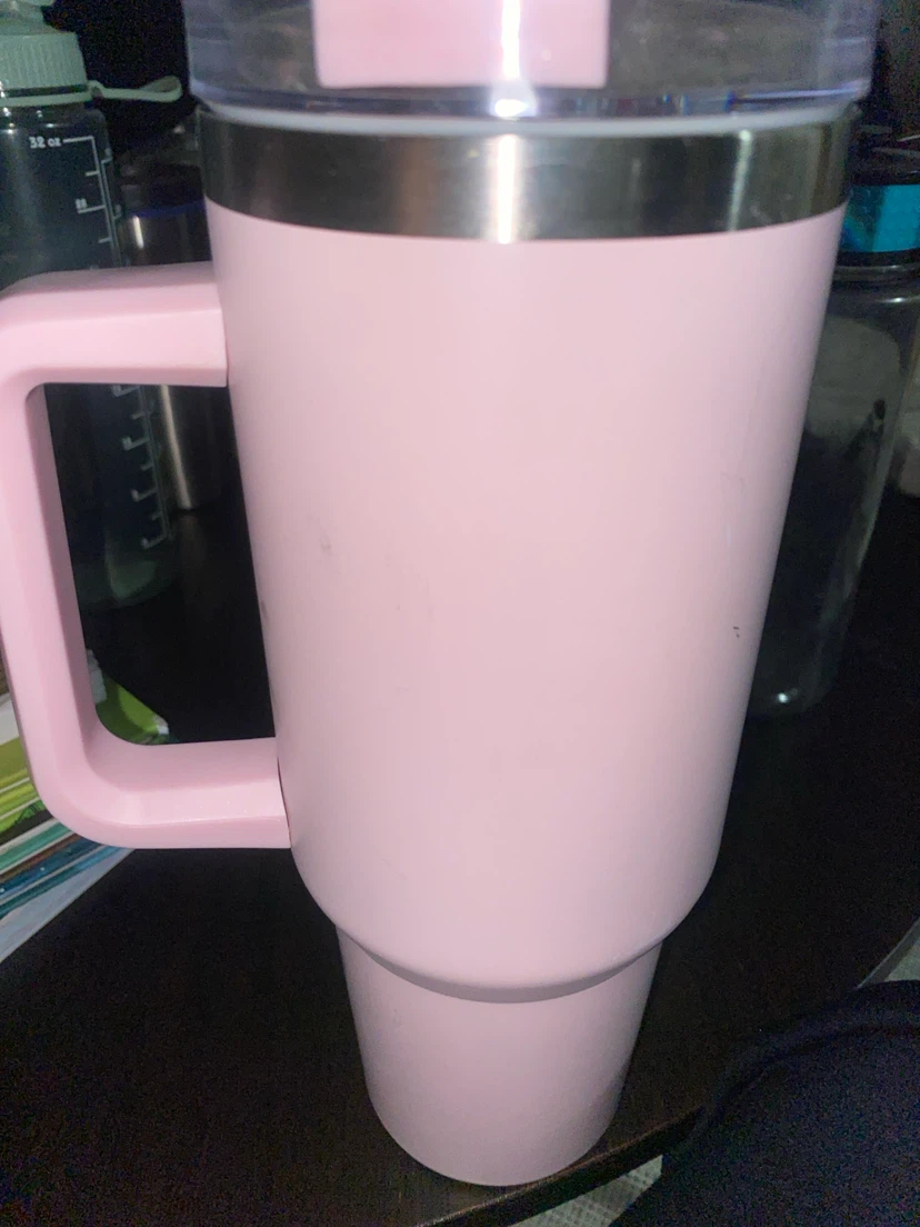 Pink Tumbler with Handle